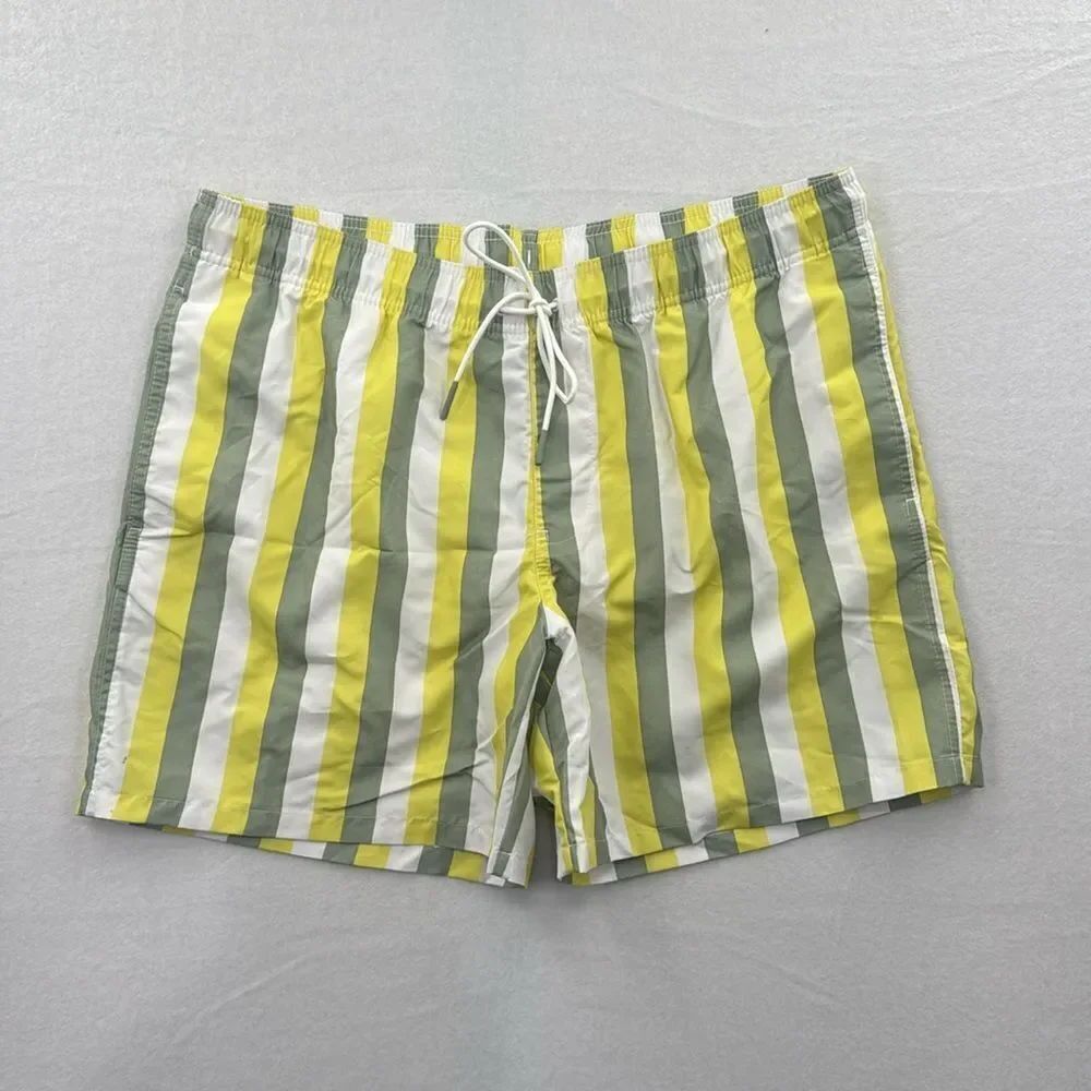 3For$20 GoodFellow Yellow/White/Green stripes Swim Trunks size large